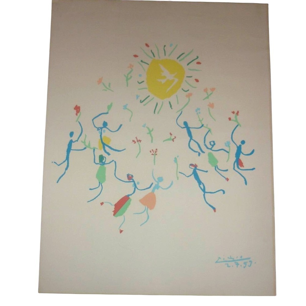 Vintage Pablo Picasso La Ronde de la Jeunesse Lithograph Print Mourlot 1959